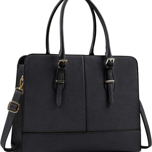 Laptop Bag for Women Leather Work Tote 15.6 Inch Laptop for Computer Messenger B